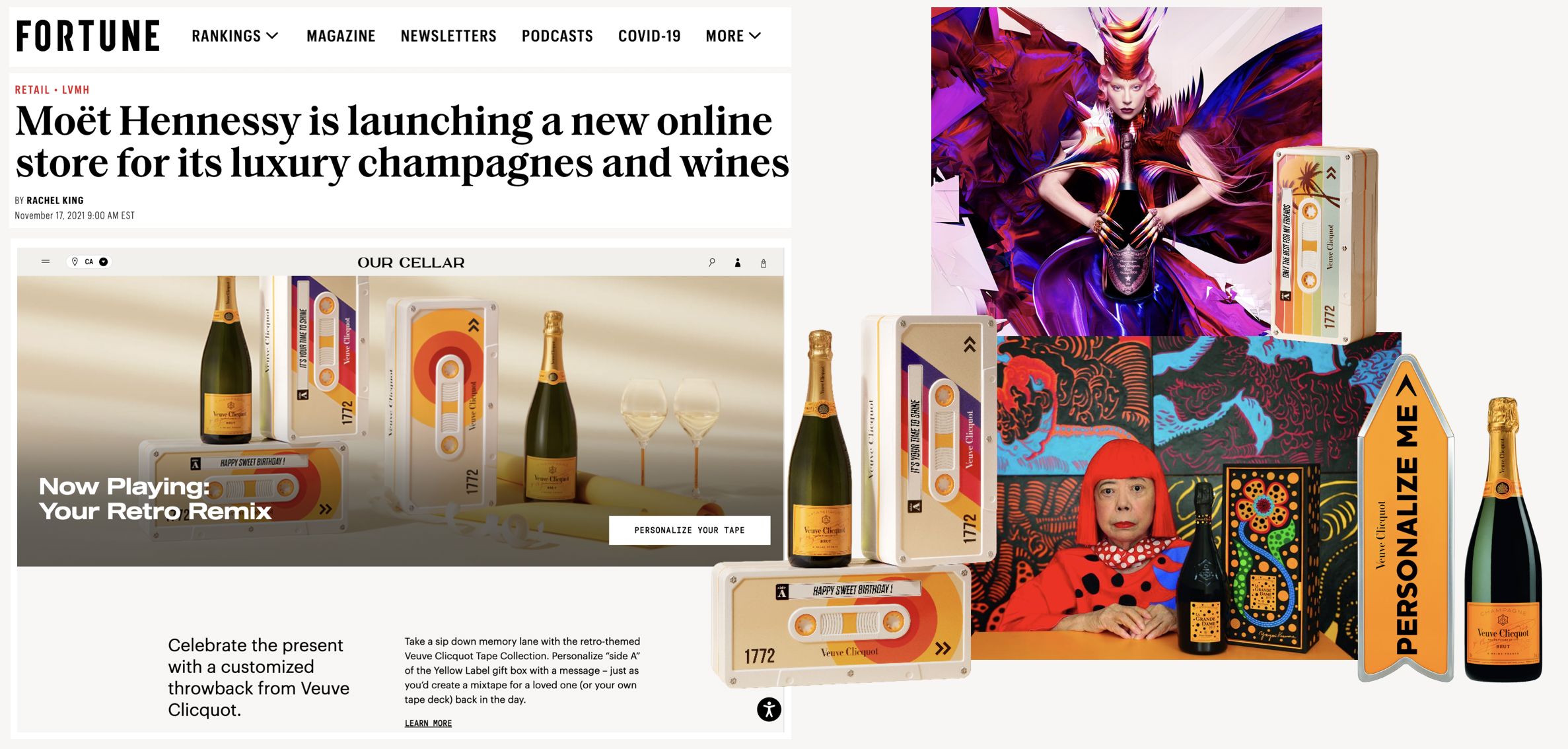 LVMH Our Cellar feature spread in Fortune