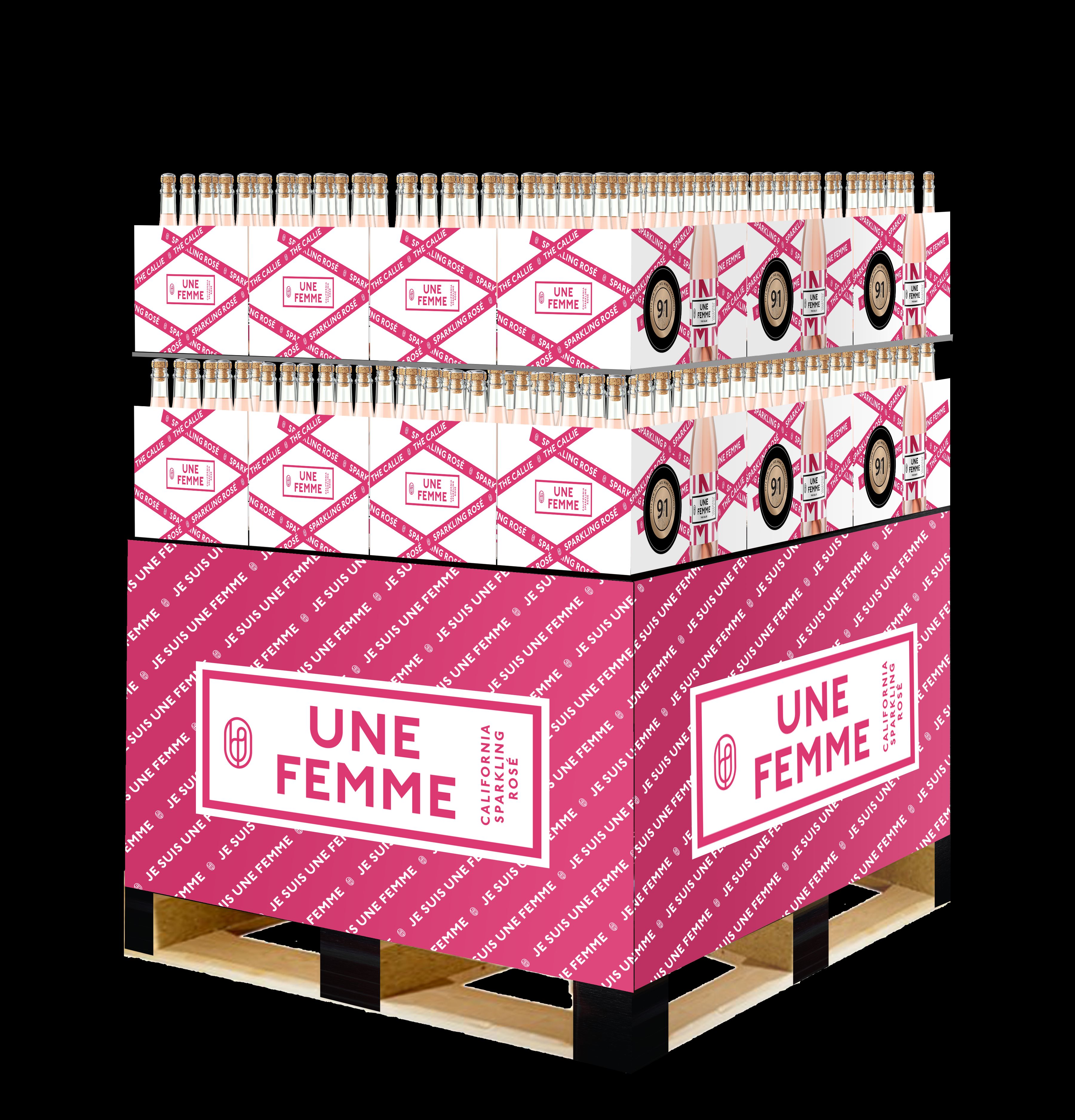 Une Femme Wines — Callie pallet skirt display